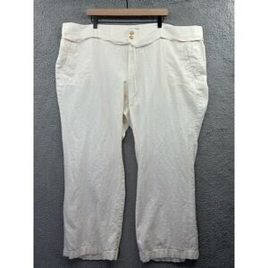 OLD NAVY Linen Pants Womens 26 Plus Cream Straight Leg Work Retro Y2K Summer